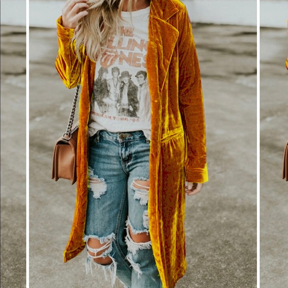 ❤️❤️ Mustard Velvet Duster❤️❤️